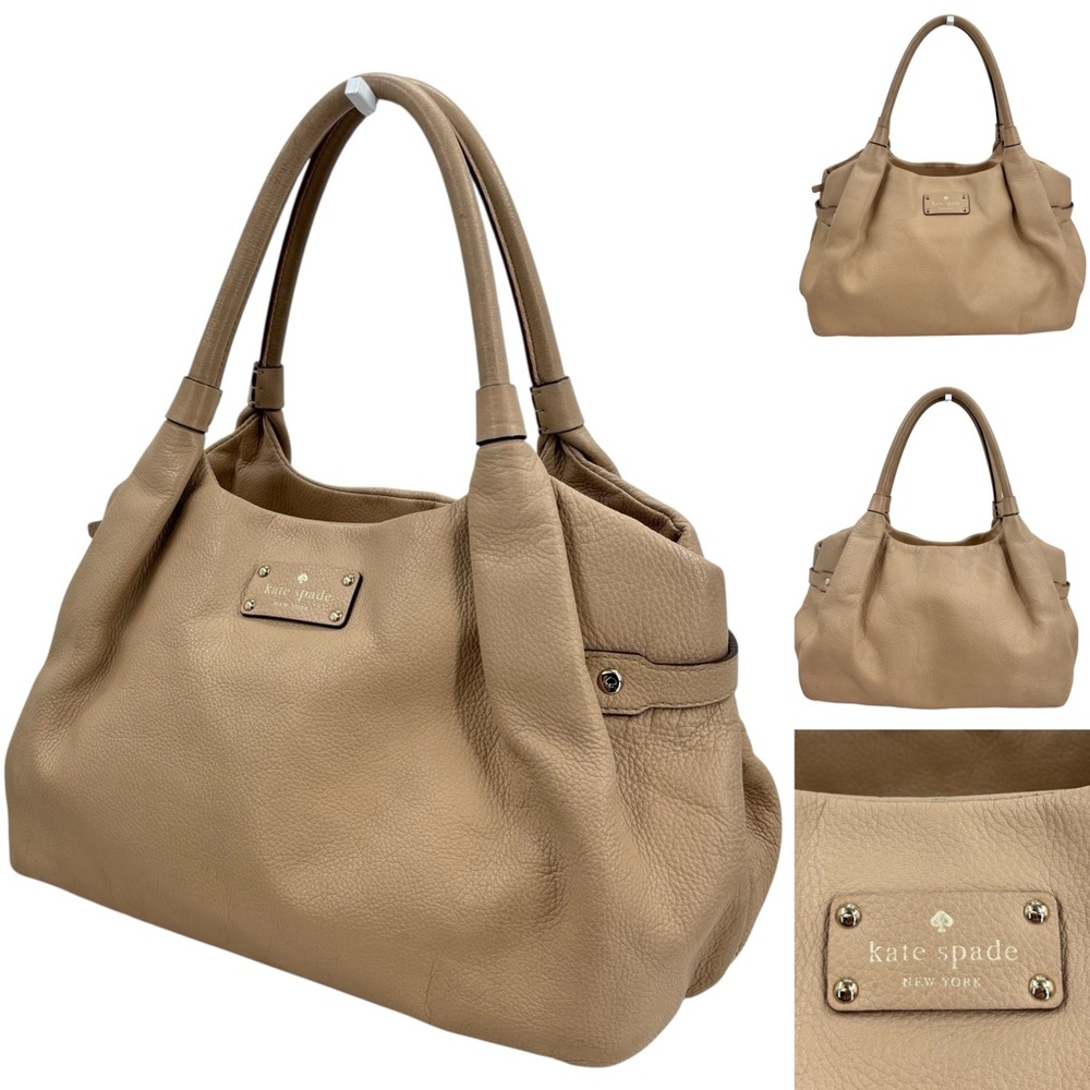 Kate Spade Berkshire Road Stevie Satchel Tan Beige Leather Shoulder Satchel Bag